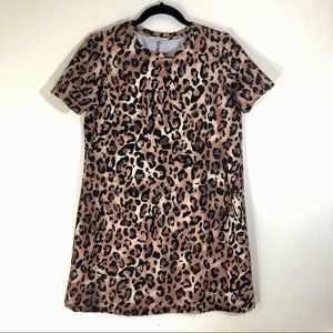 Zara Trafaluc Chemise Cheetah Dress Womens Size M